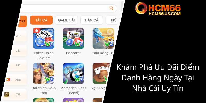 Khám Phá Chương Trình Khuyến Mãi Điểm Danh Mỗi Ngày Tại Nhà Cái HCM66 - Cơ Hội Nhận Thưởng Thú Vị Mỗi Ngày 1 Kham Pha Uu Dai Diem Danh Hang Ngay Tai Nha Cai Uy Tin0